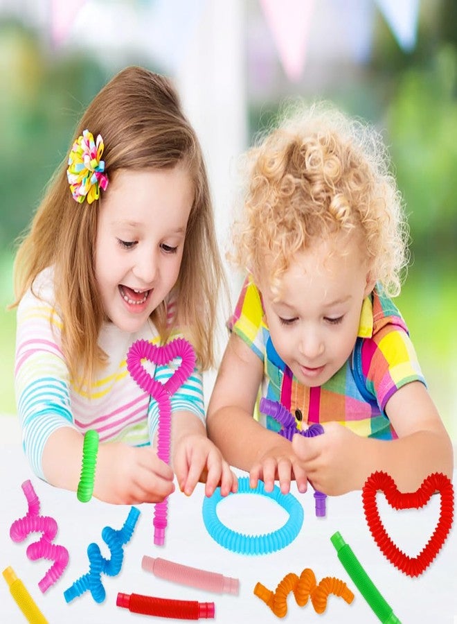 Siwarm 52 Pack Pop Tubes, Sensory Toys Party Favors For Kids 8-12 4-8 Fidget Toys For Anxiety Goodie Bag Stuffers Treasure Box Classroom Prizes Gifts for 3 4 5 6 7 8 9 Year Old Boys Girls Toddlers- 10 Colors - Image 2